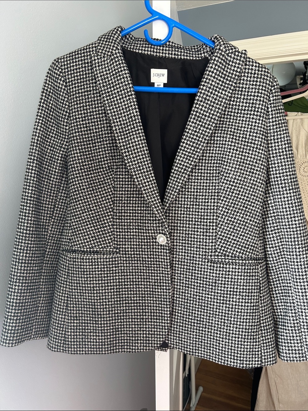 J. Crew Black & White Houndstooth Blazer